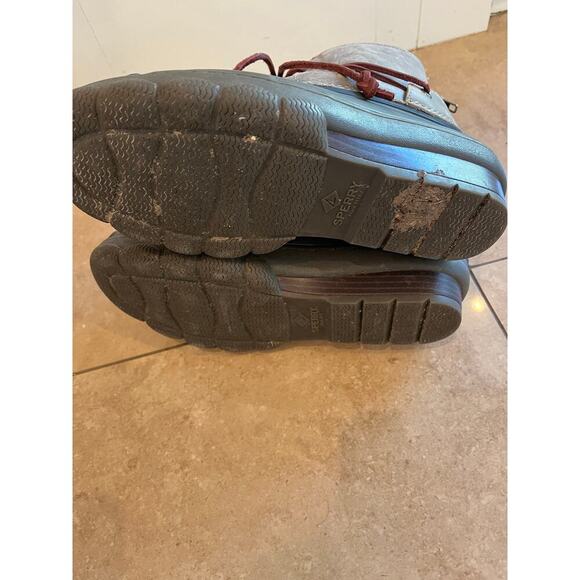 Sperry Duck Boots Rain Women 7M Leather Quarter Zip Rubber Outdoor Winter Snow - Picture 6 of 9